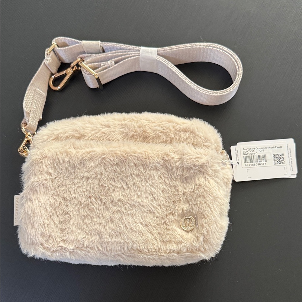 lululemon athletica Faux Fur Crossbody Bag in Tan